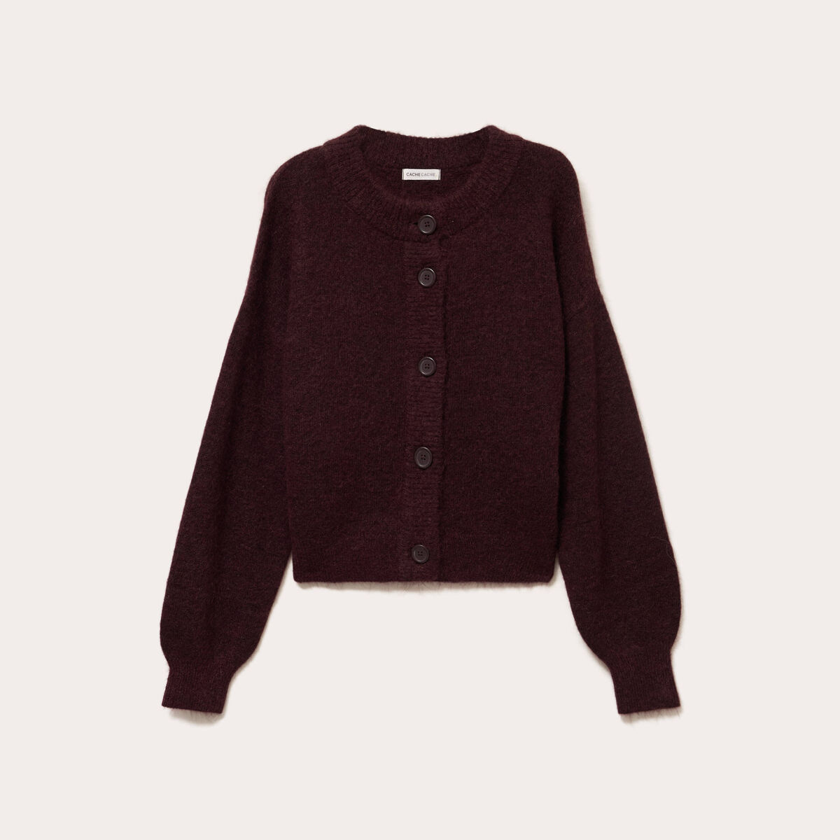 Gilet boutonn&eacute; rouge fonc&eacute; femme