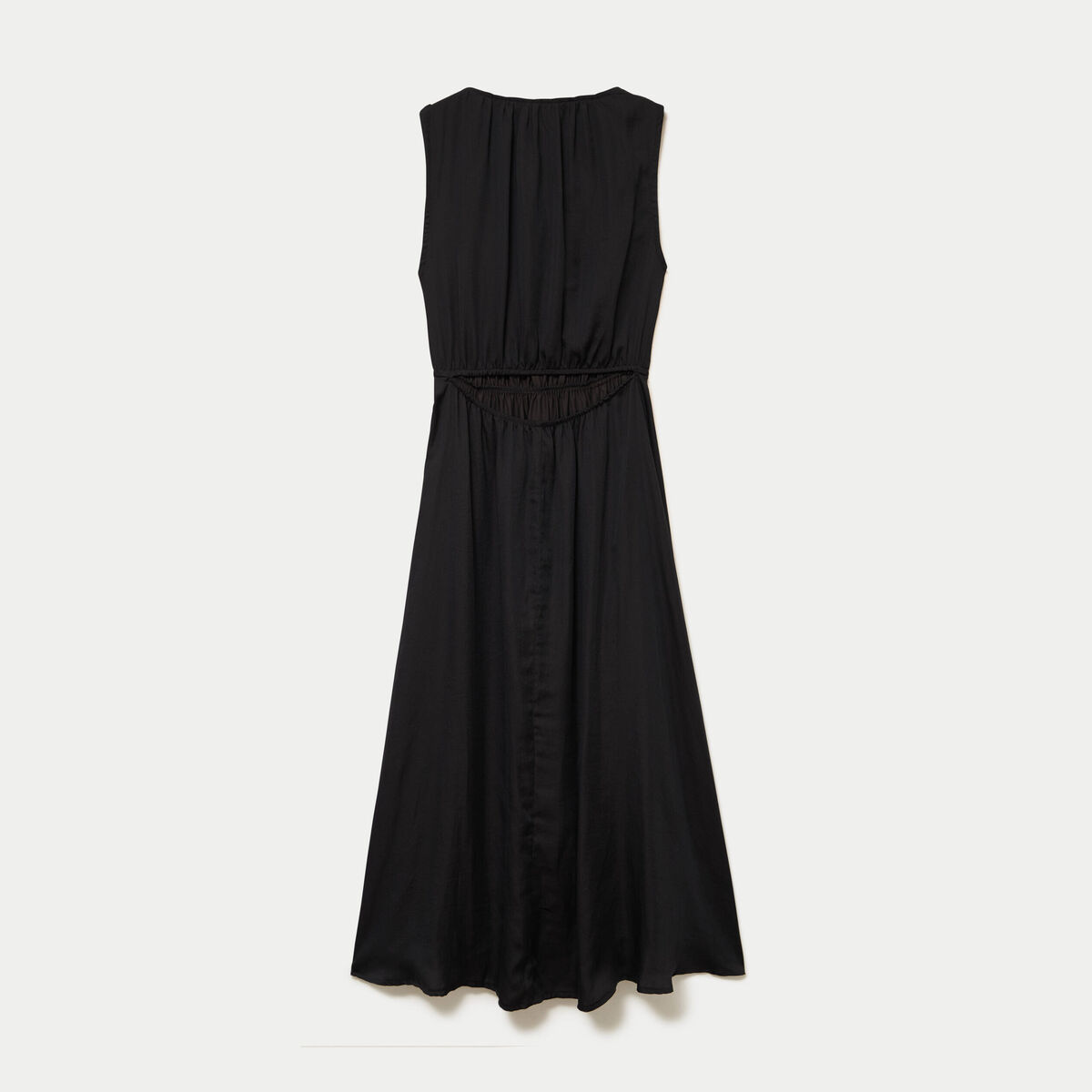 Robe longue &eacute;vas&eacute;e sans manches noir femme