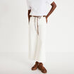 Jean wide leg cropped ceinture amovible denim blanc femme