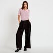 Pantalon large &agrave; pinces noir femme