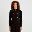 Veste ajust&eacute;e manches longues noir femme