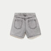 Jupe-short droite en jean denim gris femme