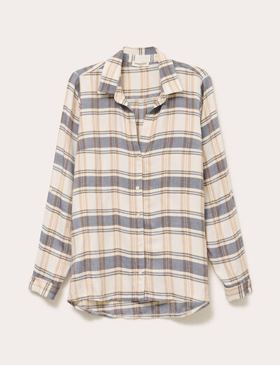 Chemise manches longues bleu femme