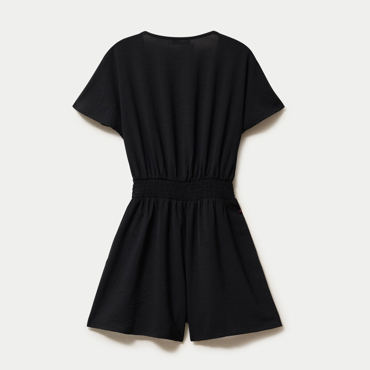 Combinaison col v manches courtes noir femme