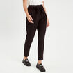 Pantalon paperbag fluide noir femme