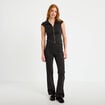Pantalon bootcut taille basse noir femme