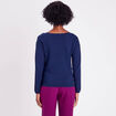 Pull avec boutons bleu marine femme