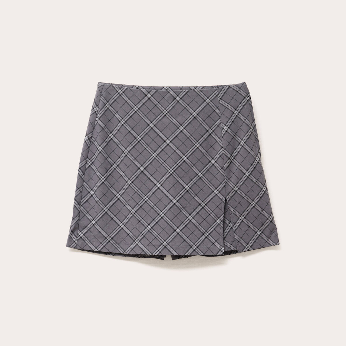 Jupe-short &eacute;vas&eacute;e gris femme