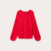 Pull ample col rond manches longues rouge femme