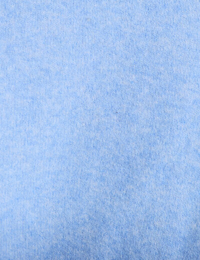Gilet manches longues fleurs brod&eacute;es bleu ciel femme