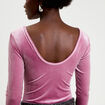 Body en velours d&eacute;collet&eacute; dos rose clair femme