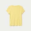 T-shirt c&ocirc;tel&eacute; ajust&eacute; manches courtes jaune pastel femme