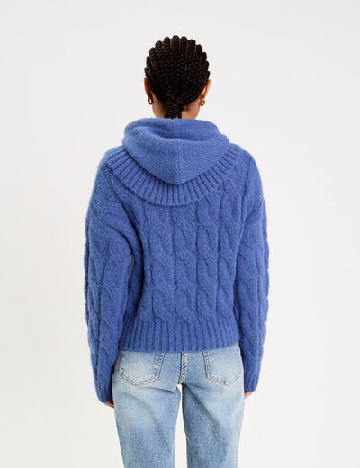 Pull 2-en-1 &agrave; capuche amovible violet femme