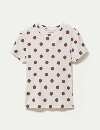 Top ajust&eacute; col rond manches courtes blanc femme