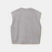 Pull sans manches col rond gris clair femme