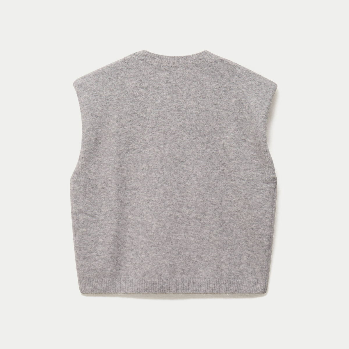 Pull sans manches col rond gris clair femme