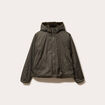 Parka r&eacute;versible &agrave; capuche vert kaki femme