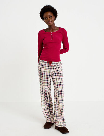 Lot de 2 pyjamas manches longues rouge femme