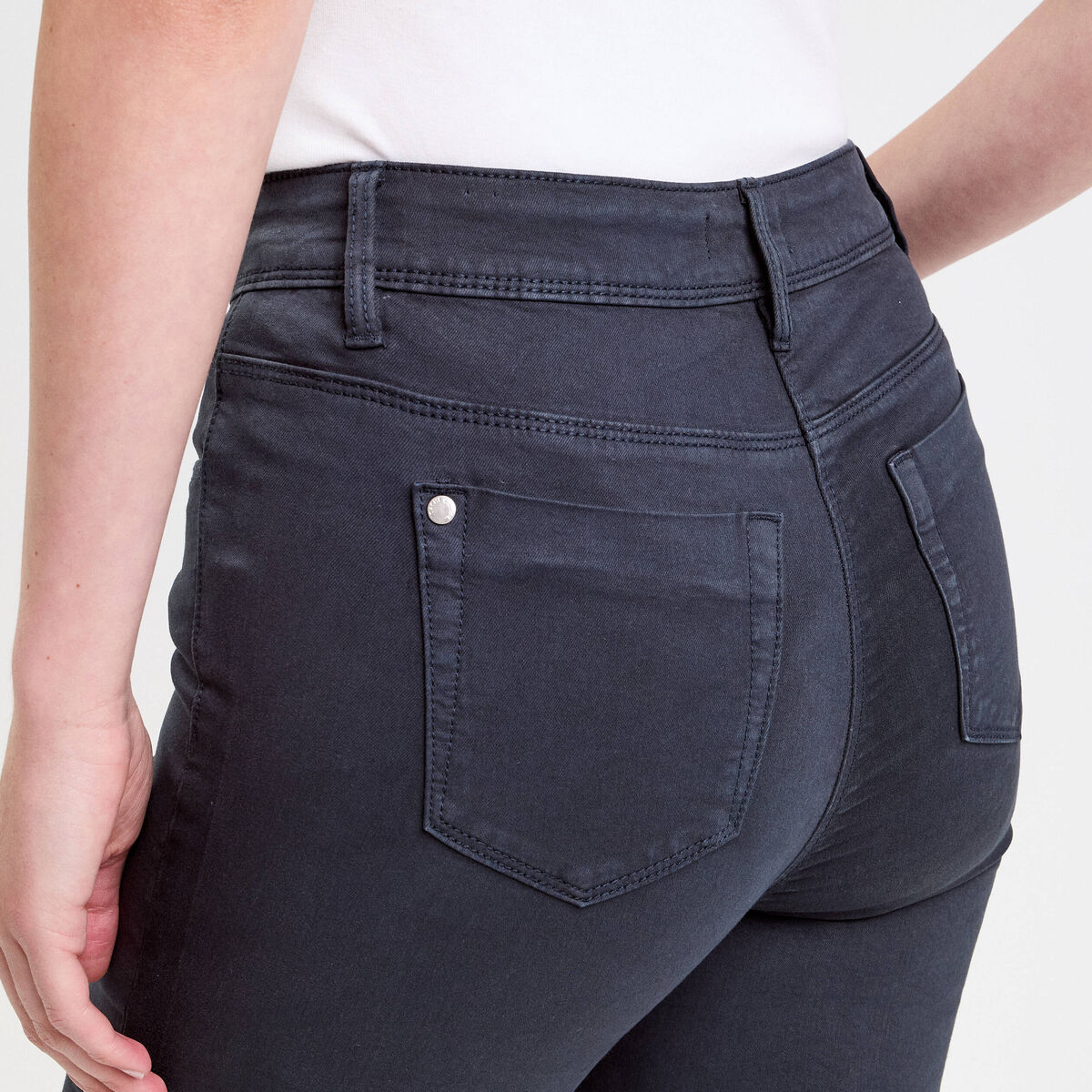 Jeans slim 5 poches bleu marine femme