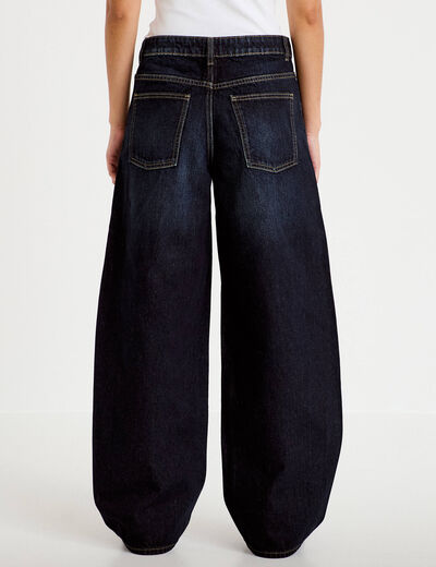 Jean coupe large denim brut femme