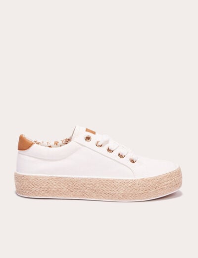 Baskets espadrilles plates ecru femme