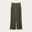 Pantalon large &agrave; pinces vert kaki femme