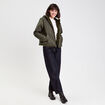 Parka r&eacute;versible &agrave; capuche vert kaki femme