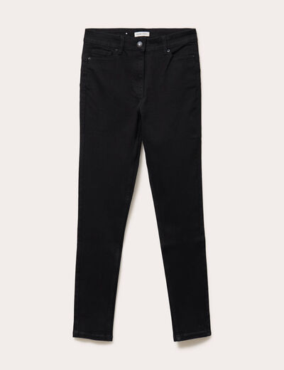 Jean skinny push-up taille standard denim noir femme