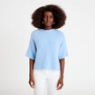 Pull manches courtes bleu clair femme