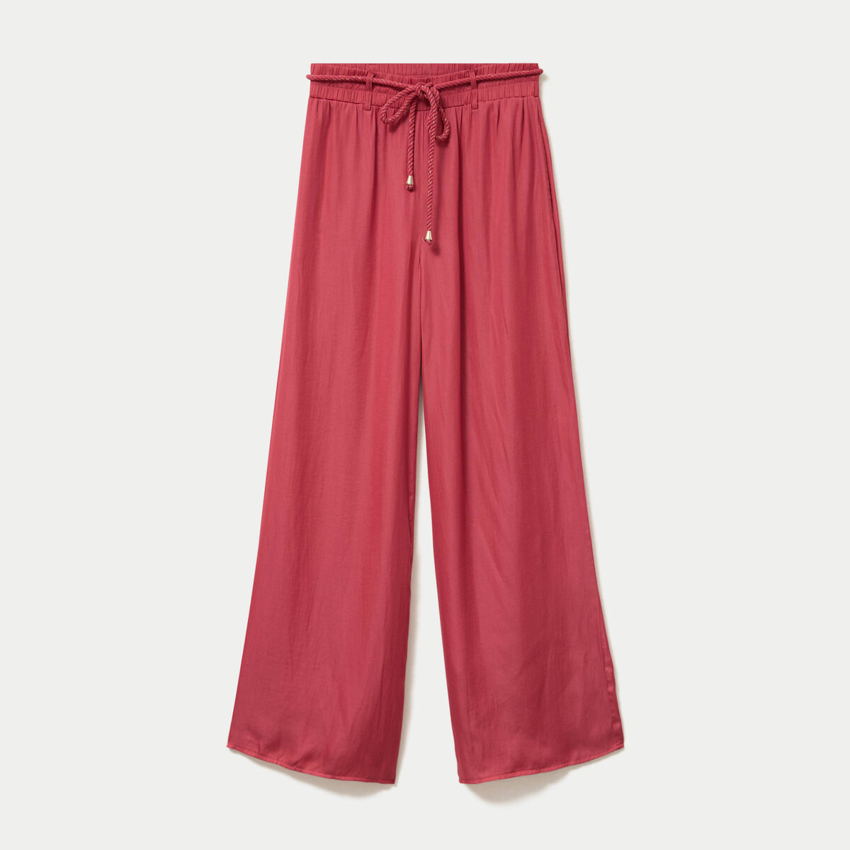 Pantalon large taille standard rose framboise femme
