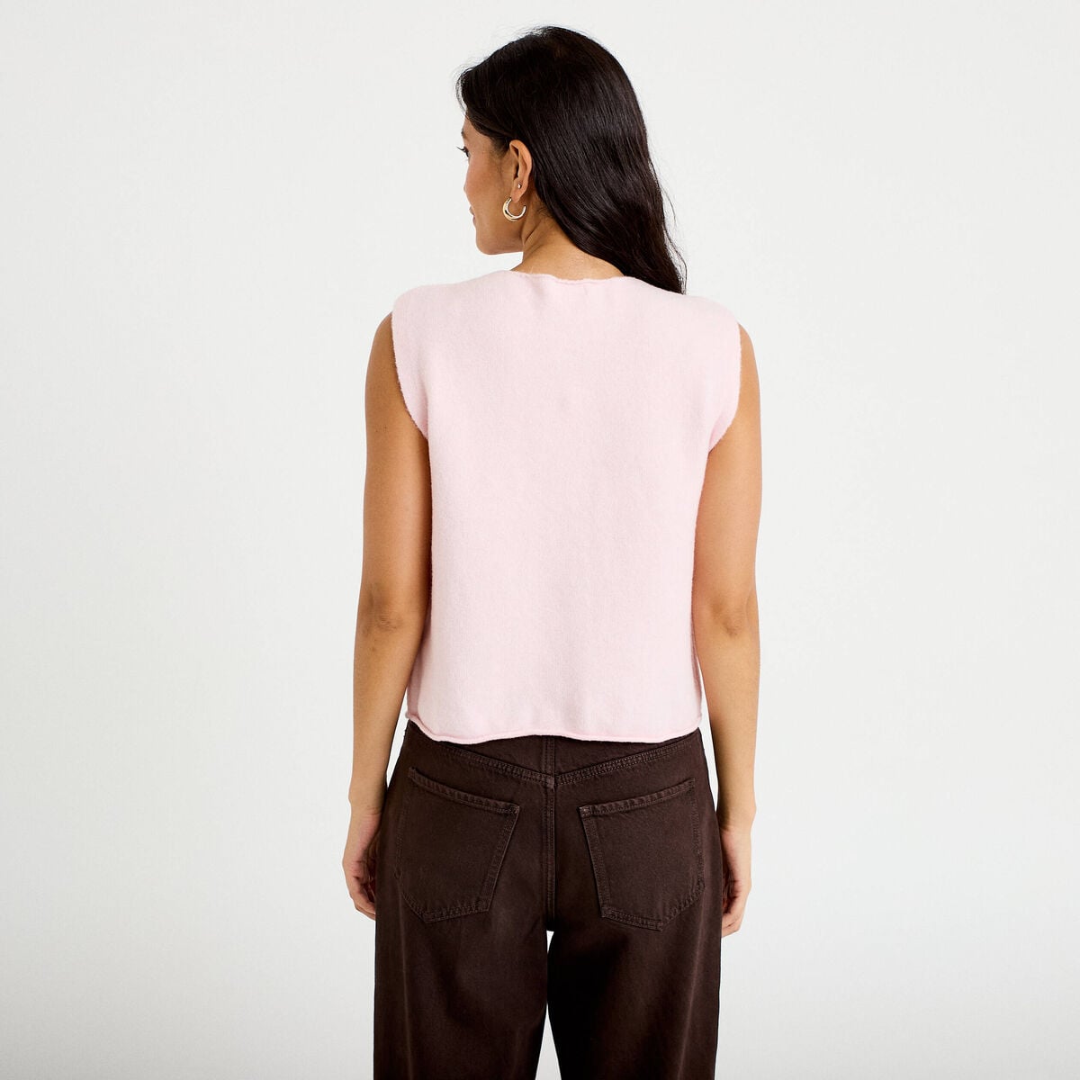 Gilet sans manches rose clair femme