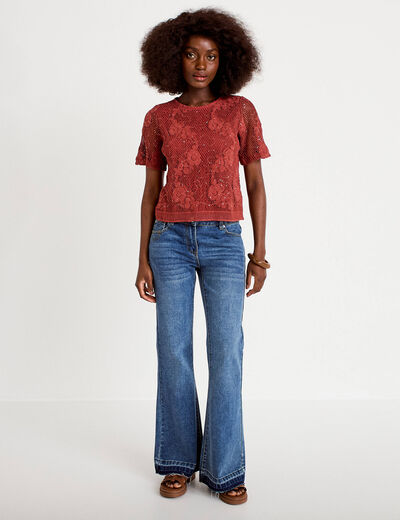 Jean bootcut taille standard denim stone femme