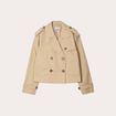 Trench court boutonn&eacute; sable femme
