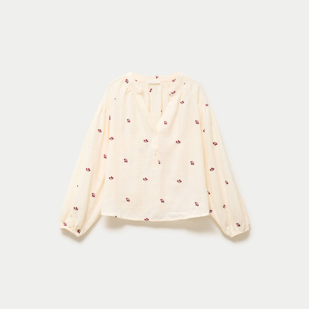 Blouse avec broderie bordeaux femme