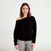 Pull col bateau noir femme