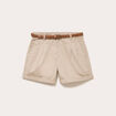 Short chino ceintur&eacute; beige femme