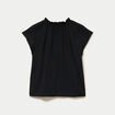 Blouse ample col v manches courtes noir femme