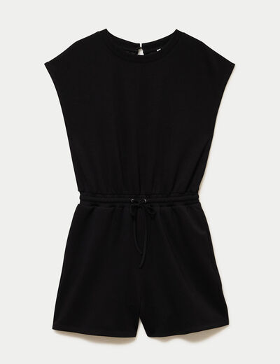 Combishort en molleton noir femme