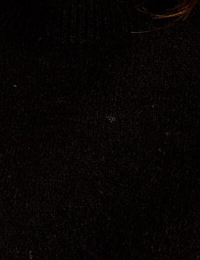 Pull col rond noir femme
