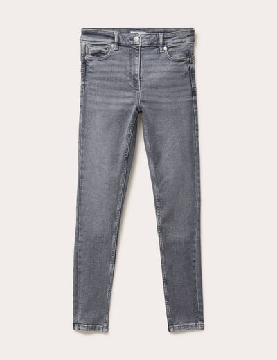 Jean skinny push-up taille standard denim gris clair femme