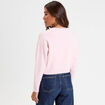 Gilet court nou&eacute; rose clair femme