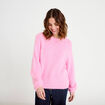 Pull ample col rond manches longues rose femme