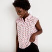 Chemise ample sans manches col classique rose femme