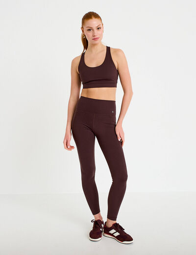 Brassi&egrave;re de sport fines bretelles marron fonc&eacute; femme