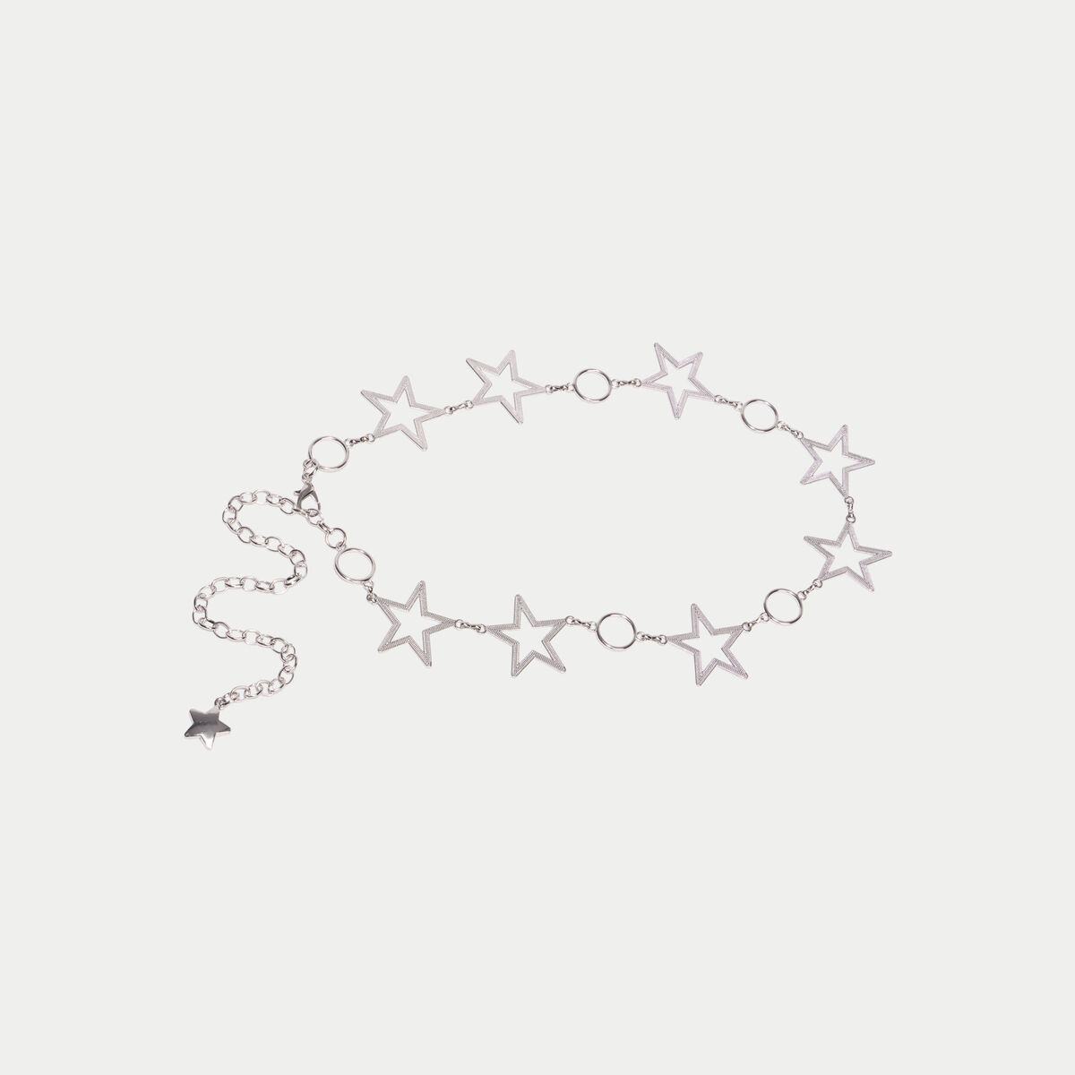 Ceinture fine avec cha&icirc;ne gris argent femme