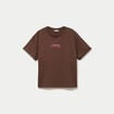 T-shirt oversize manches courtes marron fonc&eacute; femme