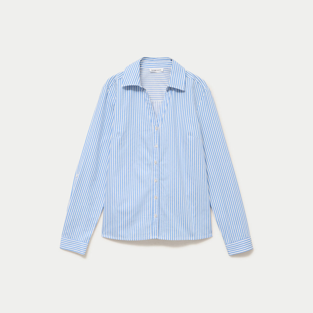 Chemise col classique bleu femme