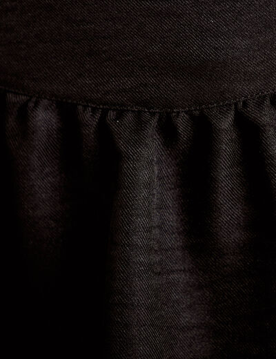 Jupe courte &eacute;vas&eacute;e taille haute noir femme