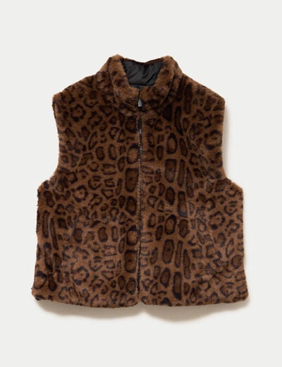 Veste r&eacute;versible sans manches noir femme