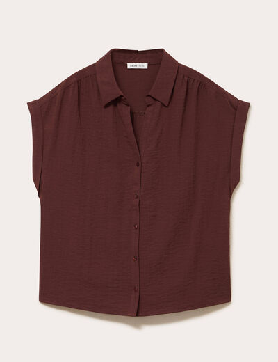 Blouse manches courtes marron femme
